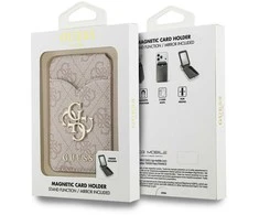 Dėklas Guess PU 4G Mirror MagSafe Cardslot Stand Rožinė