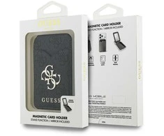Dėklas „Guess PU 4G Mirror MagSafe“ kortelių lizdo stovas Juodas
