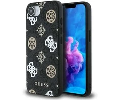 Guess PU 4G Peony MagSafe dėklas skirtas Apple iPhone 16e/17e juodos spalvos