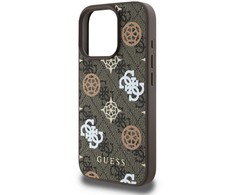 Guess PU 4G Peony MagSafe Apple iPhone 16 Pro dėklas telefonui rudos spalvos