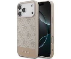 Guess PU 4G Stripe dėklas skirtas Apple iPhone 17 Pro Max Rožinė