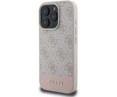 Guess 4G Bottom Stripe Apple iPhone 16 Pro Max – dėklas telefonui rožinės spalvos