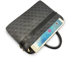 Guess PU 4G Stripe Metal Logo kompiuterio krepšys 14" juodas