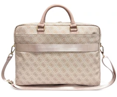 Guess PU 4G Stripe Metal Logo kompiuterio krepšys 14" rožinis