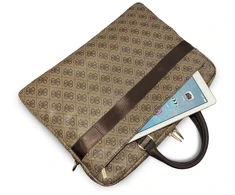 Guess PU 4G Stripe Metal Logo kompiuterio krepšys 14" rudas