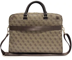 Guess PU 4G Stripe Metal Logo kompiuterio krepšys 14" rudas