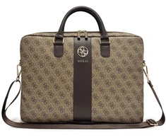 Guess PU 4G Stripe Metal Logo kompiuterio krepšys 14" rudas