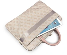 Guess PU 4G Stripe Metal Logo kompiuterio krepšys 14" rožinis
