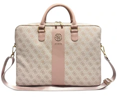 Guess PU 4G Stripe Metal Logo kompiuterio krepšys 14" rožinis