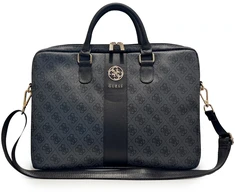 Guess PU 4G Stripe Metal Logo kompiuterio krepšys 14" juodas