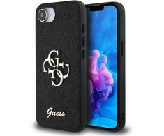 GUESS dėklas skirtas Apple iPhone 16e (SE 4 2025) GUHCPSE4HG4SGK (Fixed Glitter Big 4G) juodos spalvos