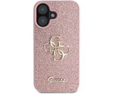 Guess Fixed Glitter Big 4G Apple iPhone 16 – dėklas telefonui rožinės spalvos