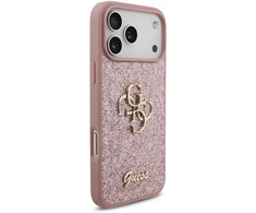 Dėklas Guess Fixed Glitter Big 4G Case for iPhone 18 Pro Max / 17 Pro Max – Rožinė