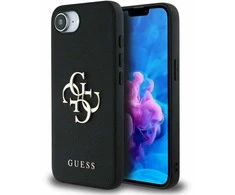 GUESS dėklas skirtas Apple iPhone 16e (SE 4 2025) GUHCPSE4PGT4MBK (PU Grained Big 4G and Classic) juodos spalvos