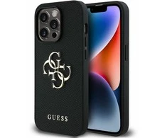 Guess PU Grained 4G Metal Logo Apple iPhone 13 Pro dėklas telefonui juodos spalvos
