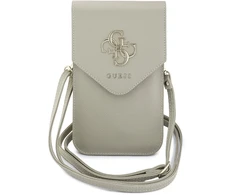 Dėklas Guess PU Grained 4G Metal Logo telefono krepšys smėlio spalvos