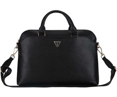 Guess PU Grained Triangle Logo nešiojamo kompiuterio krepšys 15/16" juodos spalvos