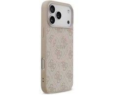 Guess PU Leather 4G Colored Ring MagSafe dėklas skirtas Apple iPhone 17 Pro Max Rožinė
