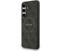 Guess 4G Ring Classic Logo MagSafe dėklas skirtas Samsung Galaxy S25 FE juodos spalvos