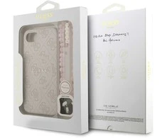 Guess PU Leather 4G Colored Ring Strap MagSafe dėklas skirtas Apple iPhone 16e rožinės spalvos