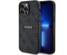 Dėklas Guess GUHMP14XG4GFRK iPhone 14 Pro Max 6.7" juodas/juodas hardcase 4G Collection Leather Metal Logo MagSafe