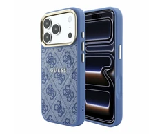 Guess Embossed 4G Classic MagSafe dėklas skirtas iPhone 18 Pro Max / iPhone 17 Pro Max mėlynas