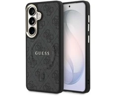 Guess PU Leather 4G Gold Frame Magnetic dėklas skirtas Samsung Galaxy S26 juodos spalvos