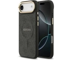 Guess PU Leather 4G Gold Frame MagSafe dėklas skirtas Apple iPhone 17 Air juodos spalvos