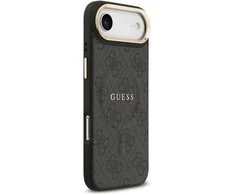 Guess PU Leather 4G Gold Frame MagSafe dėklas skirtas Apple iPhone 17 Air juodos spalvos