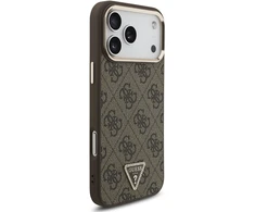 Dėklas Guess 4G Triangle Logo MagSafe Case, skirtas iPhone 17 Pro Max / 18 Pro Max - Ruda