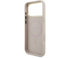Guess 4G Triangle Logo MagSafe dėklas, skirtas iPhone 17 Pro Max / 18 Pro Max – rožinio aukso