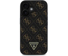 Guess New 4G Triangle Case Apple iPhone 16 6.1" - dėklas telefonui juodos spalvos
