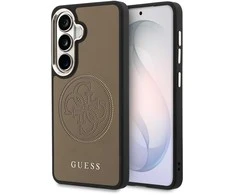 Guess PU Perforated 4G Logo Magnetic dėklas skirtas Samsung Galaxy S26 rudos spalvos