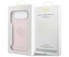 Guess PU Resin Logo dėklas skirtas Apple iPhone Air Rožinė