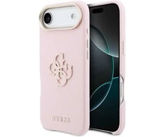 Guess PU Resin Logo dėklas skirtas Apple iPhone Air Rožinė