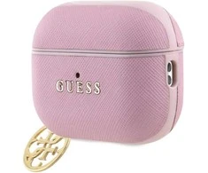 Guess Saffiano 4G Charm dėklas skirtas AirPods Pro 2 Rožinė
