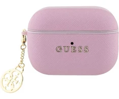 Guess Saffiano 4G Charm dėklas skirtas AirPods Pro 2 Rožinė