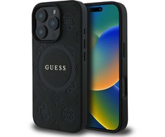 Guess Saffiano Peony Classic Logo MagSafe - dėklas skirtas Apple iPhone 16 Pro juodas
