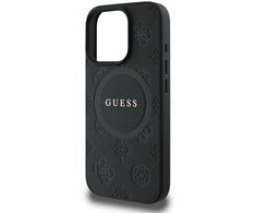 Guess Saffiano Peony Classic Logo MagSafe - dėklas skirtas Apple iPhone 16 Pro juodas