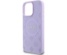 Guess Saffiano Peony Classic Logo MagSafe Apple iPhone 16 Pro Max - dėklas telefonui violetinės spalvos