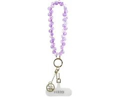 Dėklas Guess universalus riešo dirželis su kristalais 4G Charm violetinis