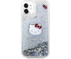 Apple iPhone 11 Hello Kitty dėklas Liquid Glitter Charms Kitty Head (HKHCN61LIKHET) sidabrinės spalvos