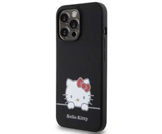 Hello Kitty Liquid Silicone Daydreaming Logo dėklas telefonui Apple iPhone 13 Pro juodos spalvos