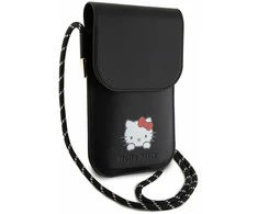 Hello Kitty HKOWBSKCDKK juodos spalvos odinė rankinė su svajonių virvele