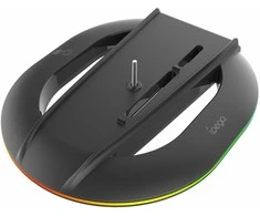 iPega P5S035SAH vertikalus stovas (2xUSB-A) su RGB, skirtas PS5 Slim / PS5 Pro Juodas