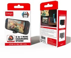 iPega SW2041 Mini Charger Dock for Switch Lite/Nintendo Switch/Nintendo Switch 2 juodos spalvos/raudonos spalvos