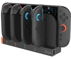 iPega SW2185 Charger Dock for JoyCon Controllers Nintendo Switch 2 juodos spalvos