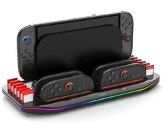 iPega SW2210 Multifunctional Charging RGB Stand for Nintendo Switch 2 juodos spalvos