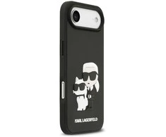 Karl Lagerfeld 3D Rubber Karl and Choupette dėklas skirtas iPhone Air juodos spalvos