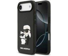 Karl Lagerfeld 3D Rubber Karl and Choupette dėklas skirtas iPhone Air juodos spalvos